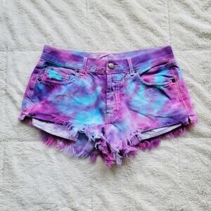 FP We The Free Raw Hem Tiedye Shorts